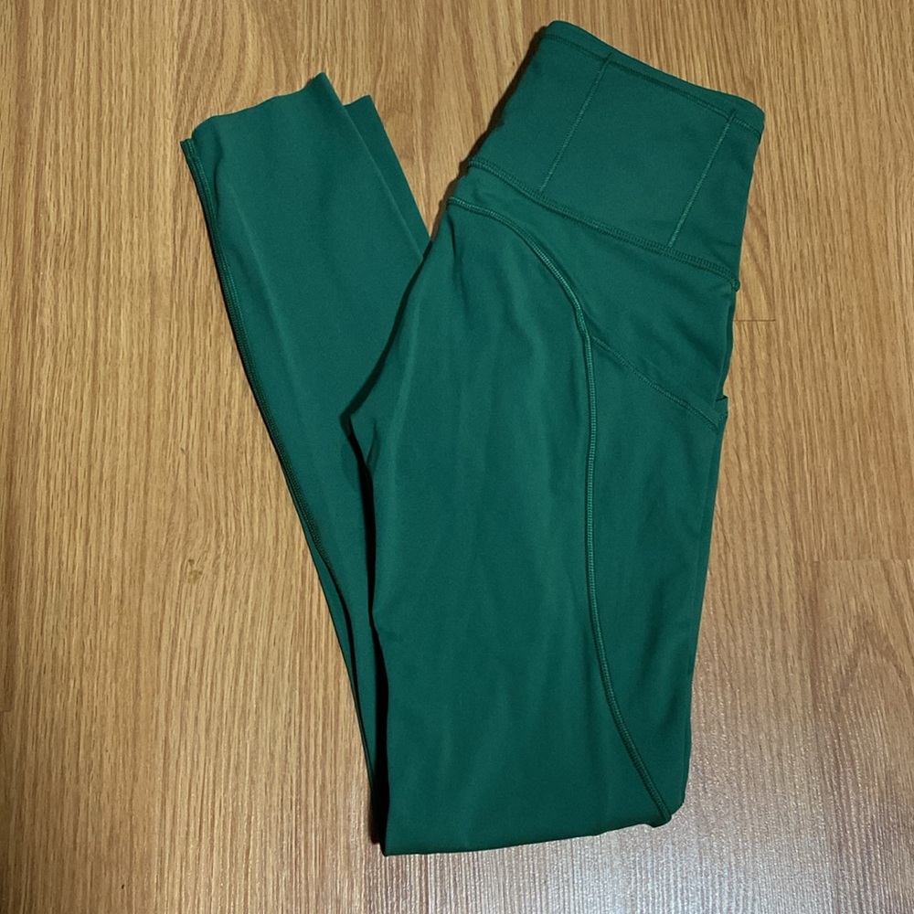 ❤️ Lululemon Everglade Green Fast & Free 25” Leggings Tights Size 2 NWOT
